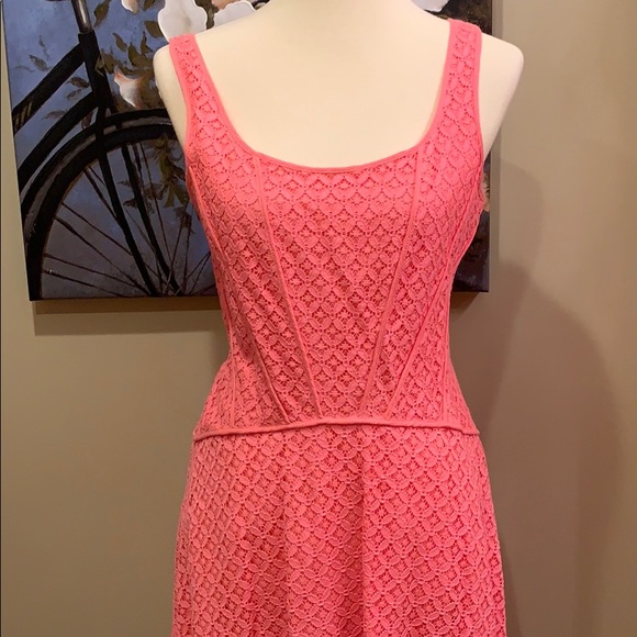 Studio M coral lace dress size L - Picture 2 of 8